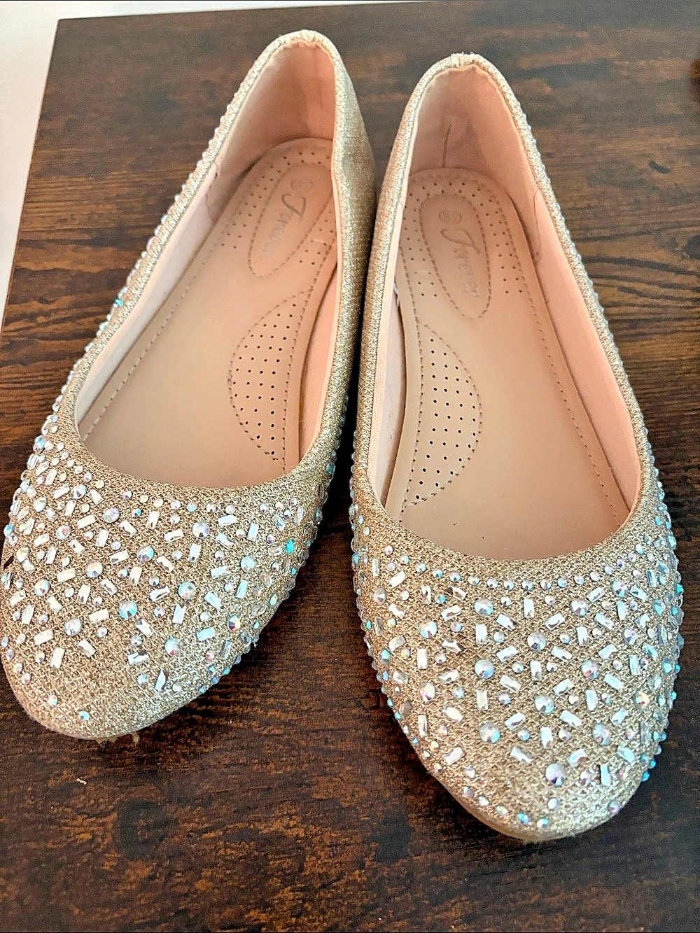 Forever Embellished Gold Flats